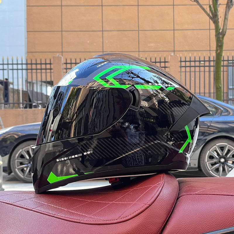 Full Face Motorcycle Helmet with Dual Lens 