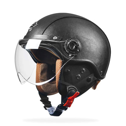 Retro Motorcycle Helmets with Bubble Lens 