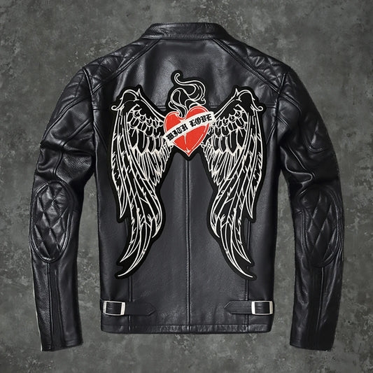Wings Red Heart Embroidery Patch 