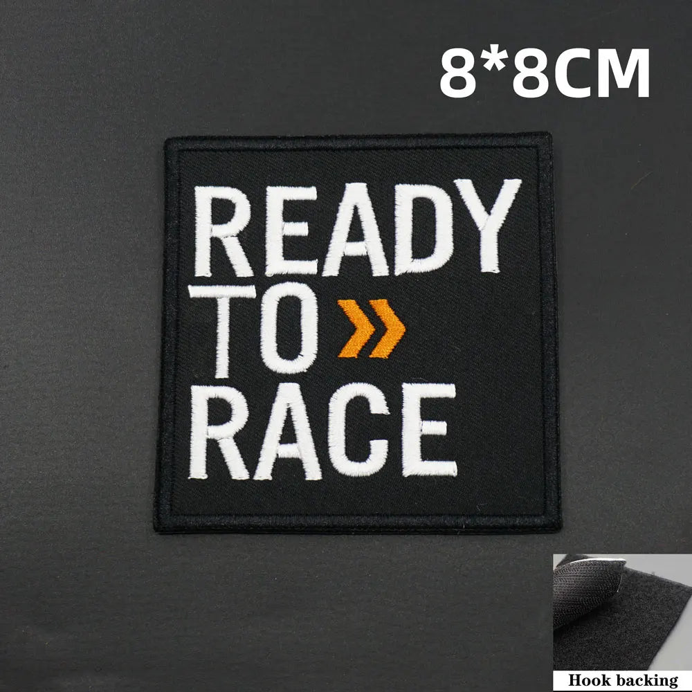 READY TO RACE Embroidered Patches 
