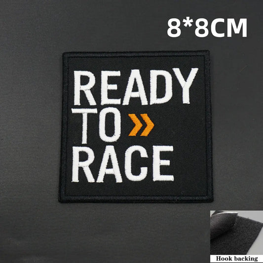 READY TO RACE Embroidered Patches 