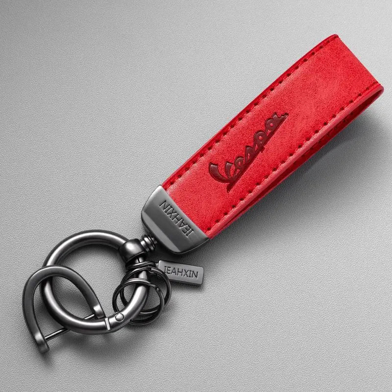 Vespa Scooter Leather Keychain 