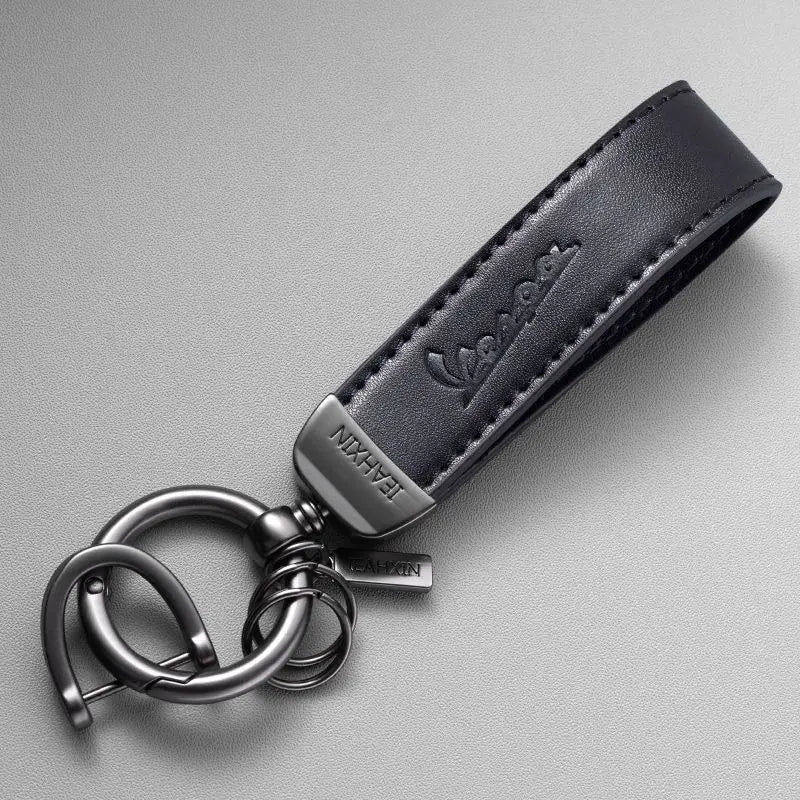 Vespa Scooter Leather Keychain 