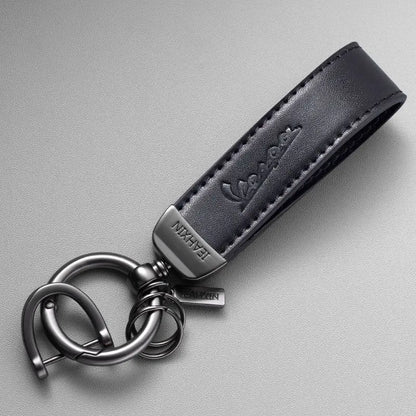 Vespa Scooter Leather Keychain 