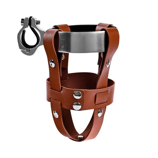 Leather Motorcycle Bottle Holder 