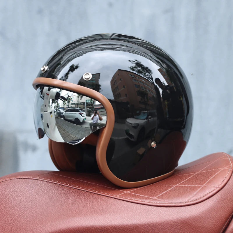 Retro Open Face Motorcycle Helmet 