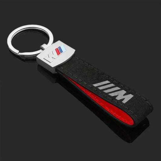M Leather Metal Keychain 