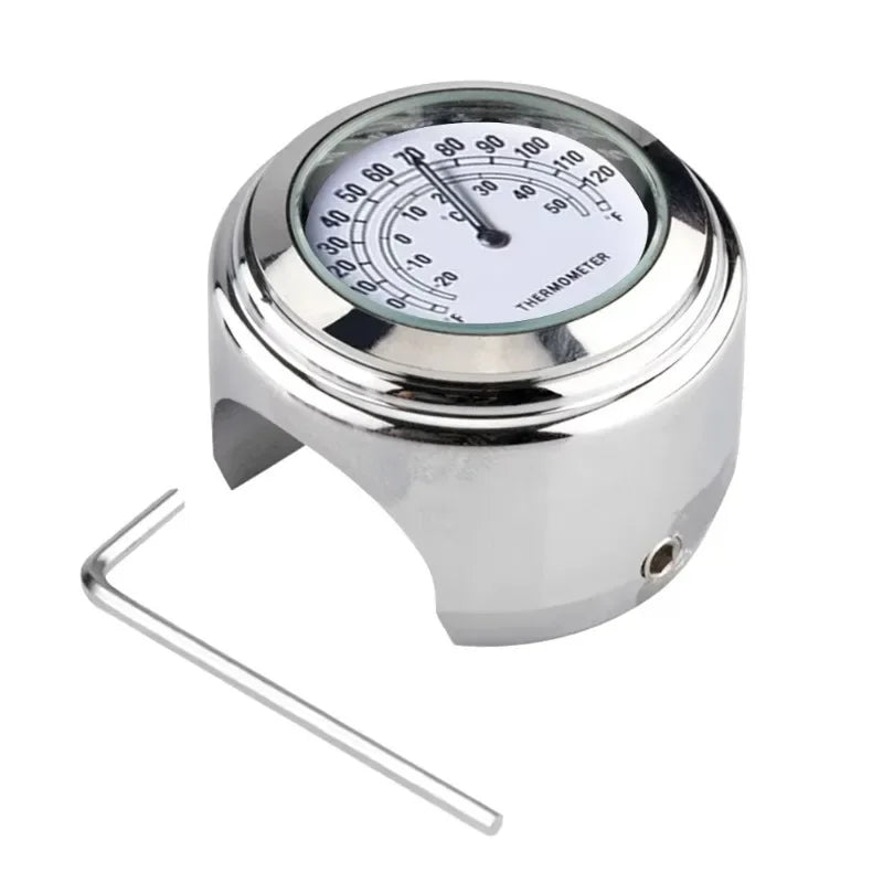 Motorcycle Handlebar Clock & Thermometer 