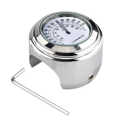 Motorcycle Handlebar Clock & Thermometer 