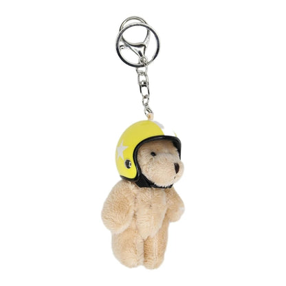 Mini Helmet Bear Charm Keychain 