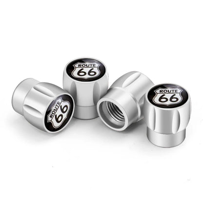 4Pcs Route 66 Valve Caps 