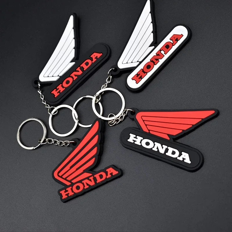 Schlüsselanhänger mit Motorrad-Emblem aus Leder