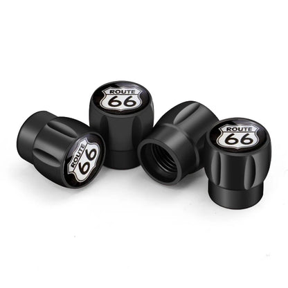 4Pcs Route 66 Valve Caps 