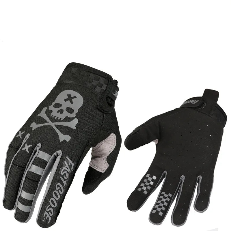 قفازات ركوب الدراجات بجمجمة كاملة الأصابع