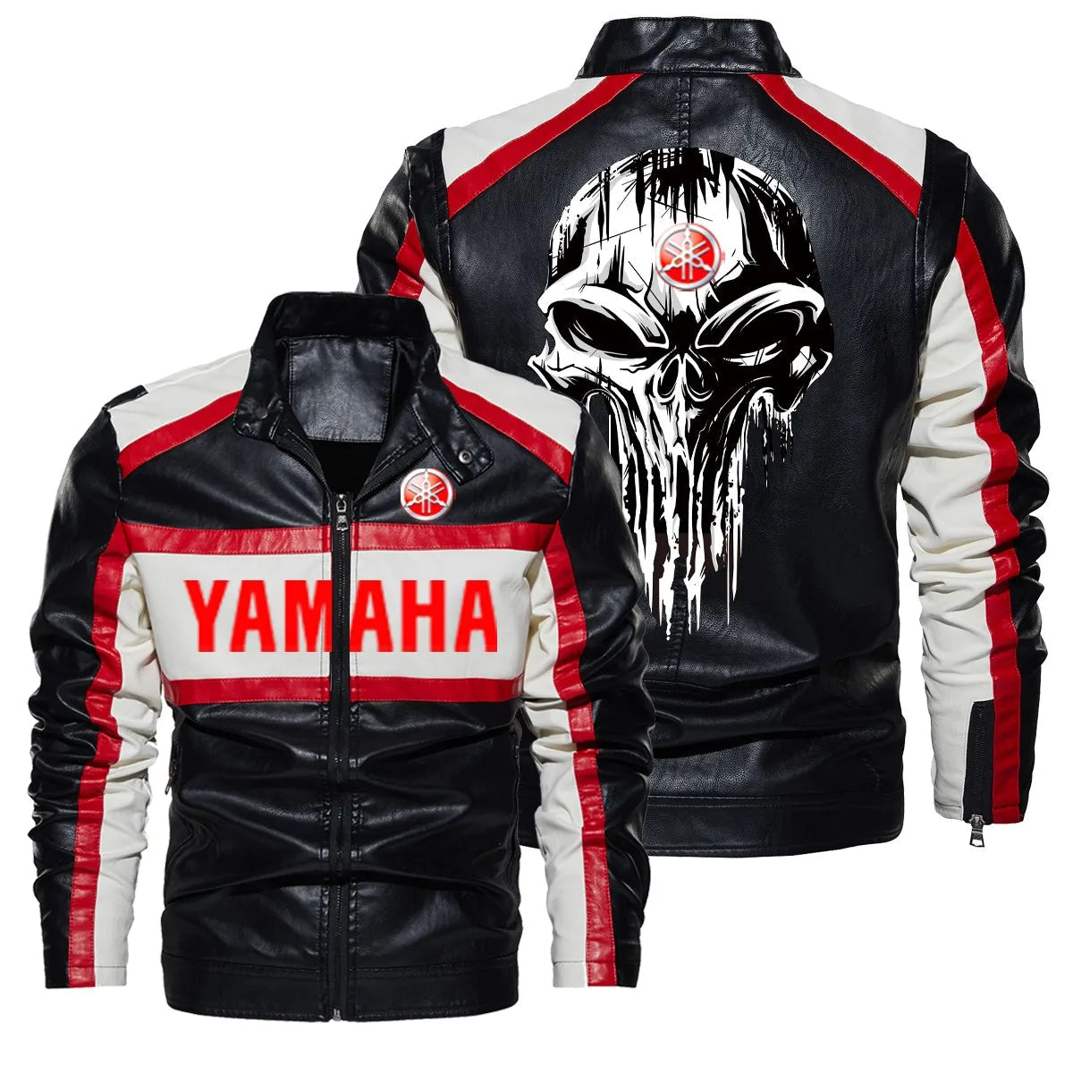 Chaqueta de cuero PU retro motociclista 