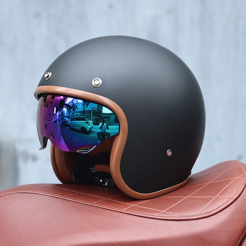 Retro Open Face Motorcycle Helmet 
