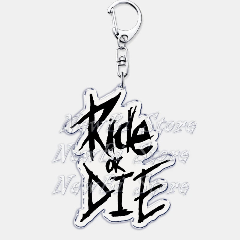 Ride or Die Letters Keyring