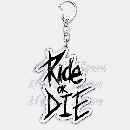 Ride or Die Letters Keyring