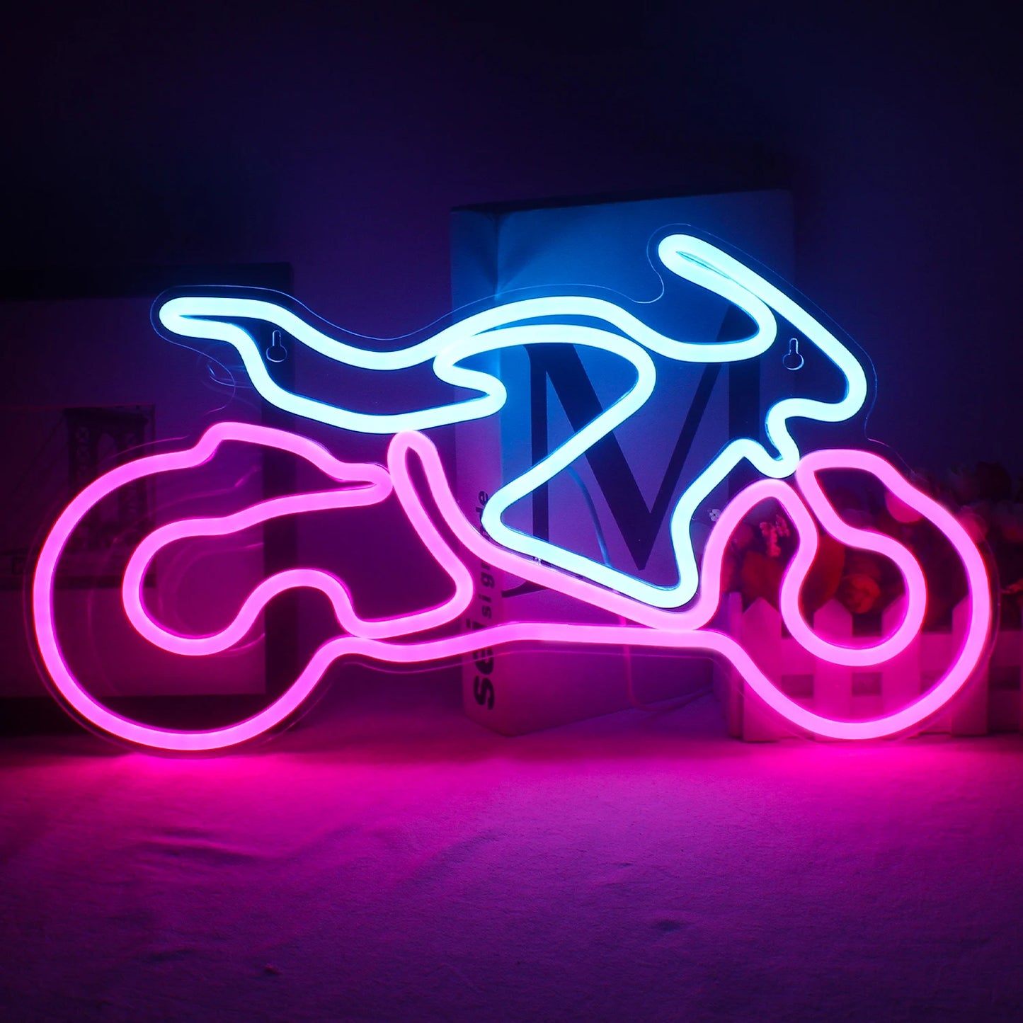Signe du mur à LED de néon de moto 