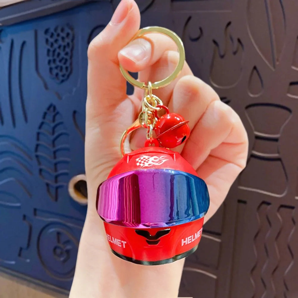 Light-Up Helmet Keychain – Mini LED Night Light Pendant for Riders
