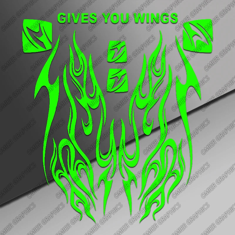 Motorcycle Helmet Flame Decal 