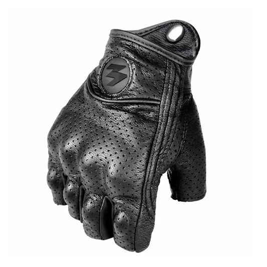 Perforated Leather Motorcycle Gloves 