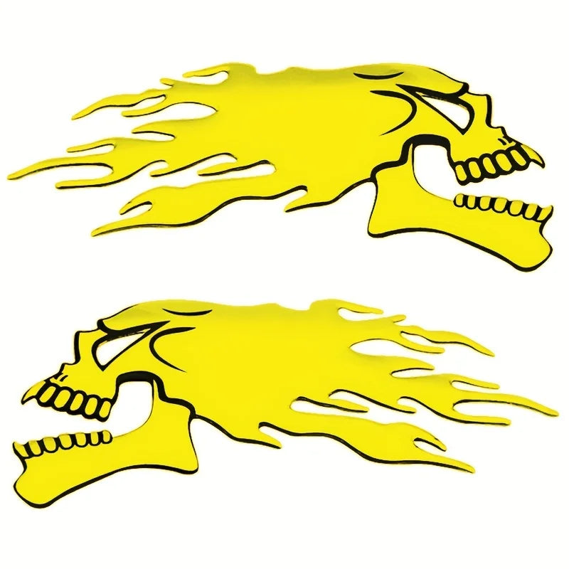 Autocollants de véhicule crâne enflammé 3D