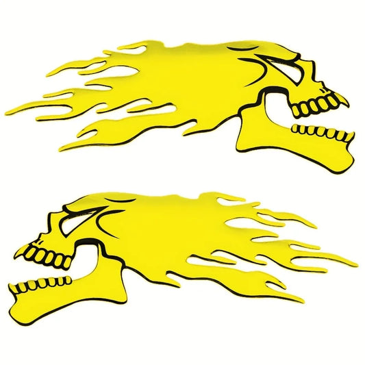 3D Flaming Skull Vehicle Stickers