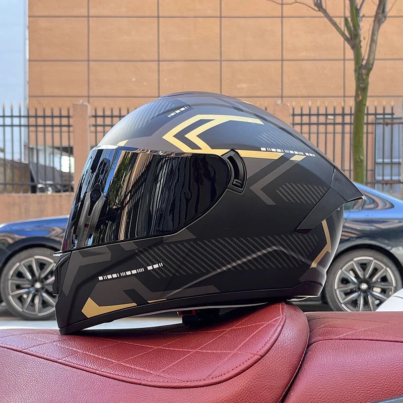 Full Face Motorcycle Helmet with Dual Lens 