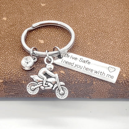 Drive Safe Metal Keychain