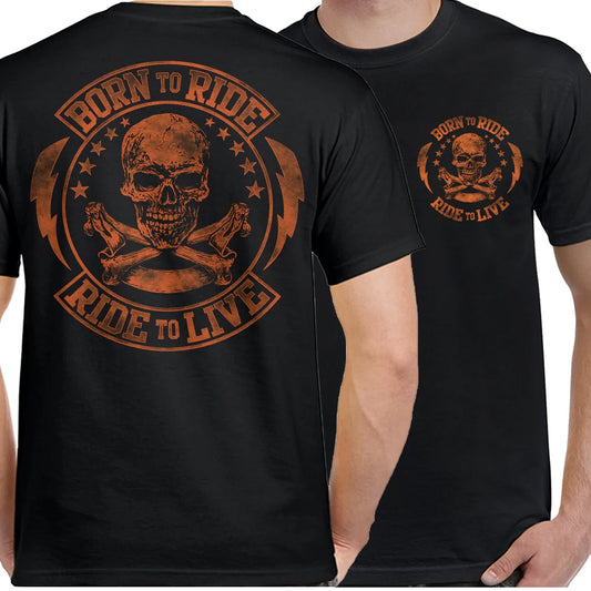 Born to Ride Skull Motorcycle Shirt