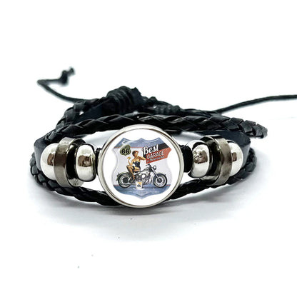 Route 66 Leather Premium Bracelet 