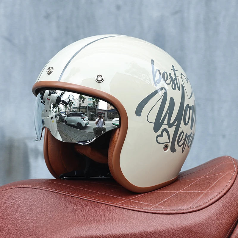 Retro Open Face Motorcycle Helmet 
