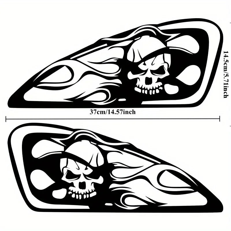 Juego de calcomanías para tanque de combustible con calaveras y llamas