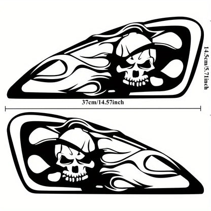 Juego de calcomanías para tanque de combustible con calaveras y llamas