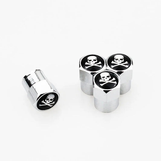 4Pcs/Set Classic SKULL Tire Valve Caps 