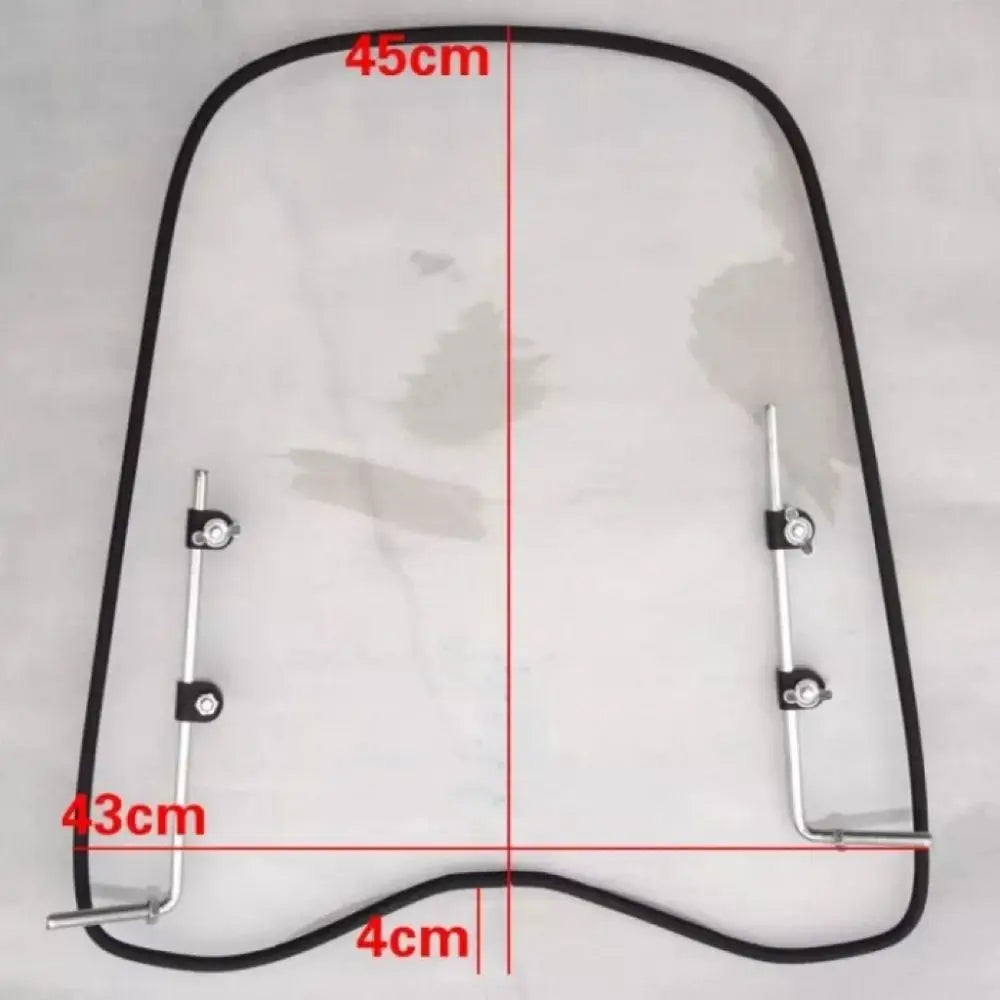 حاجب رياح عالمي للدراجات النارية – عاكس رياح شفاف من PC، 43×45cm