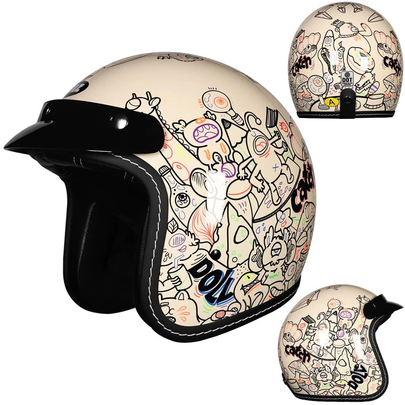 Casco de moto semiabierto 