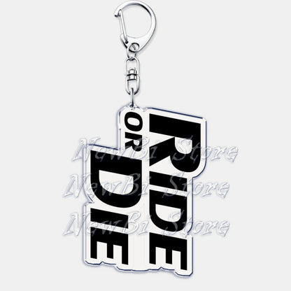 Ride or Die Letters Keyring
