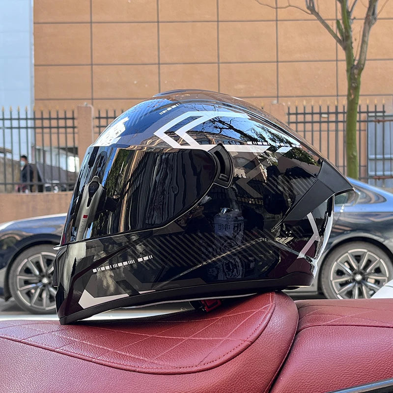 Full Face Motorcycle Helmet with Dual Lens 