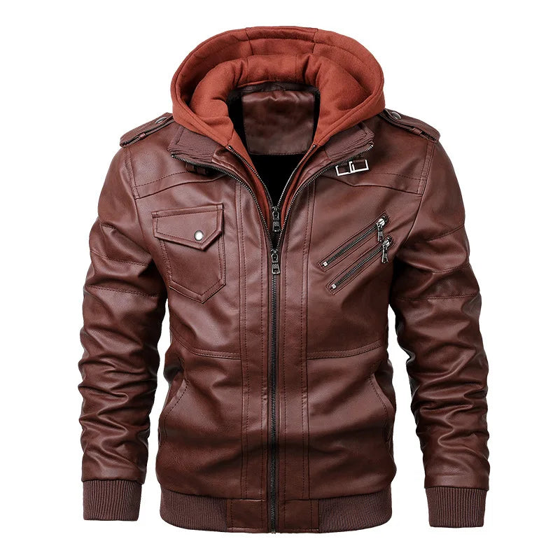 Men’s PU Leather Motorcycle Jacket