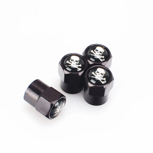 4Pcs/Set Classic SKULL Tire Valve Caps 