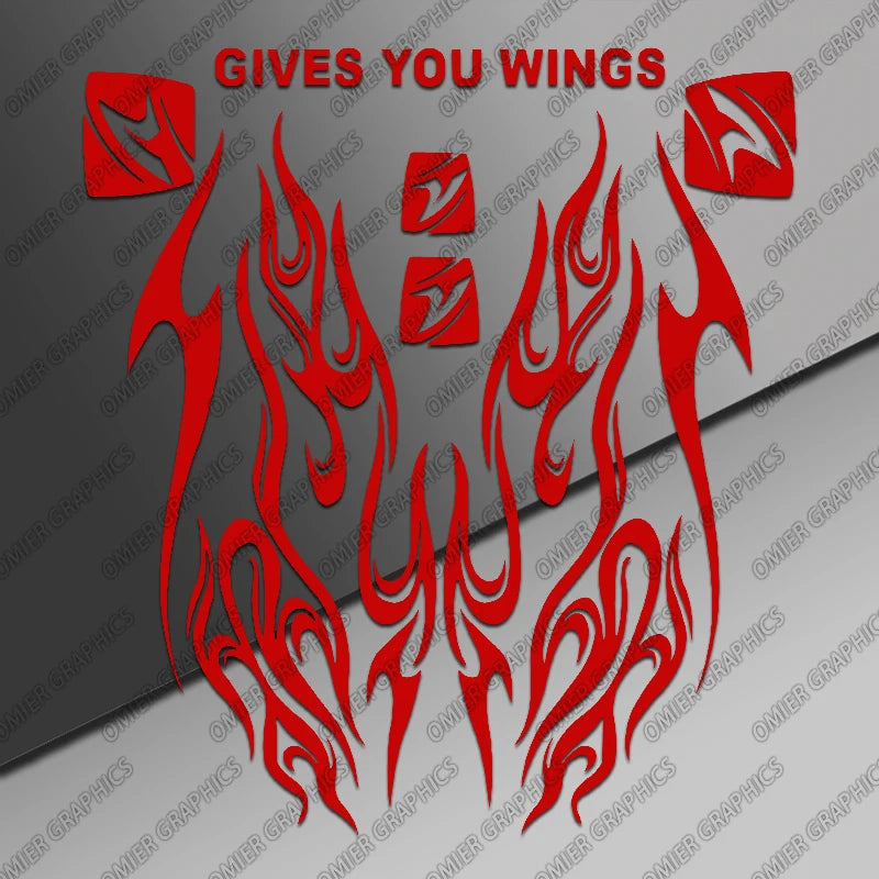 Motorcycle Helmet Flame Decal 