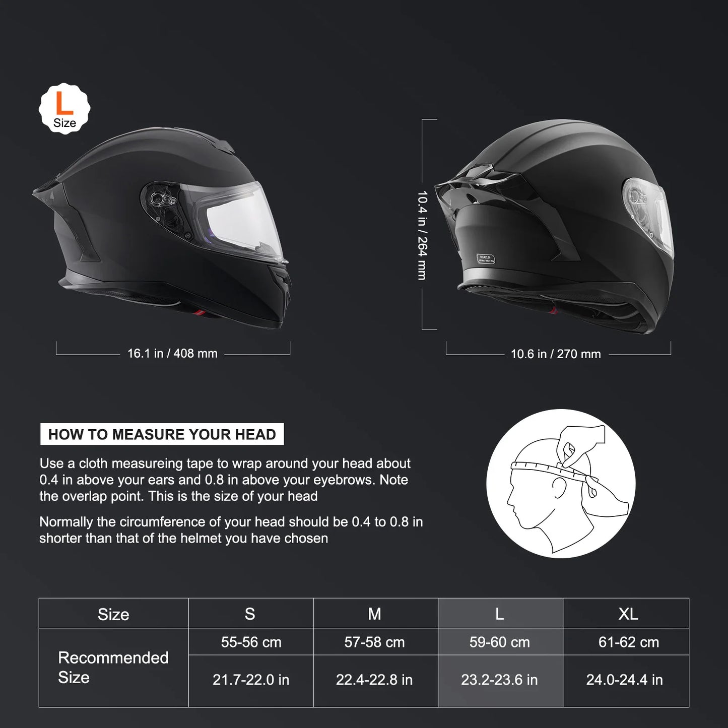 Full Face Smart Helmet with Bluetooth 