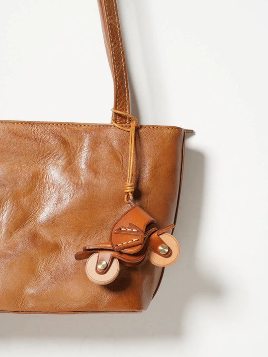 Leather Mini Motorcycle Keychain 