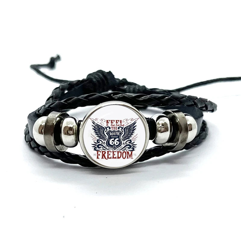 Route 66 Leather Premium Bracelet 