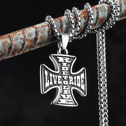 Ride to Live Cross Necklace 