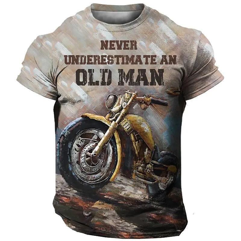 “Never Underestimate an Old Man” Motorcycle T-Shirt 