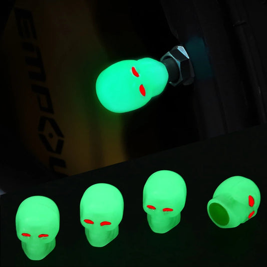 Universal Skull Luminous Valve Caps