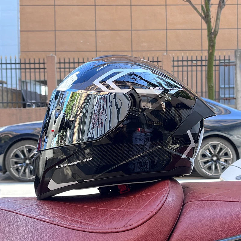 Full Face Motorcycle Helmet with Dual Lens 